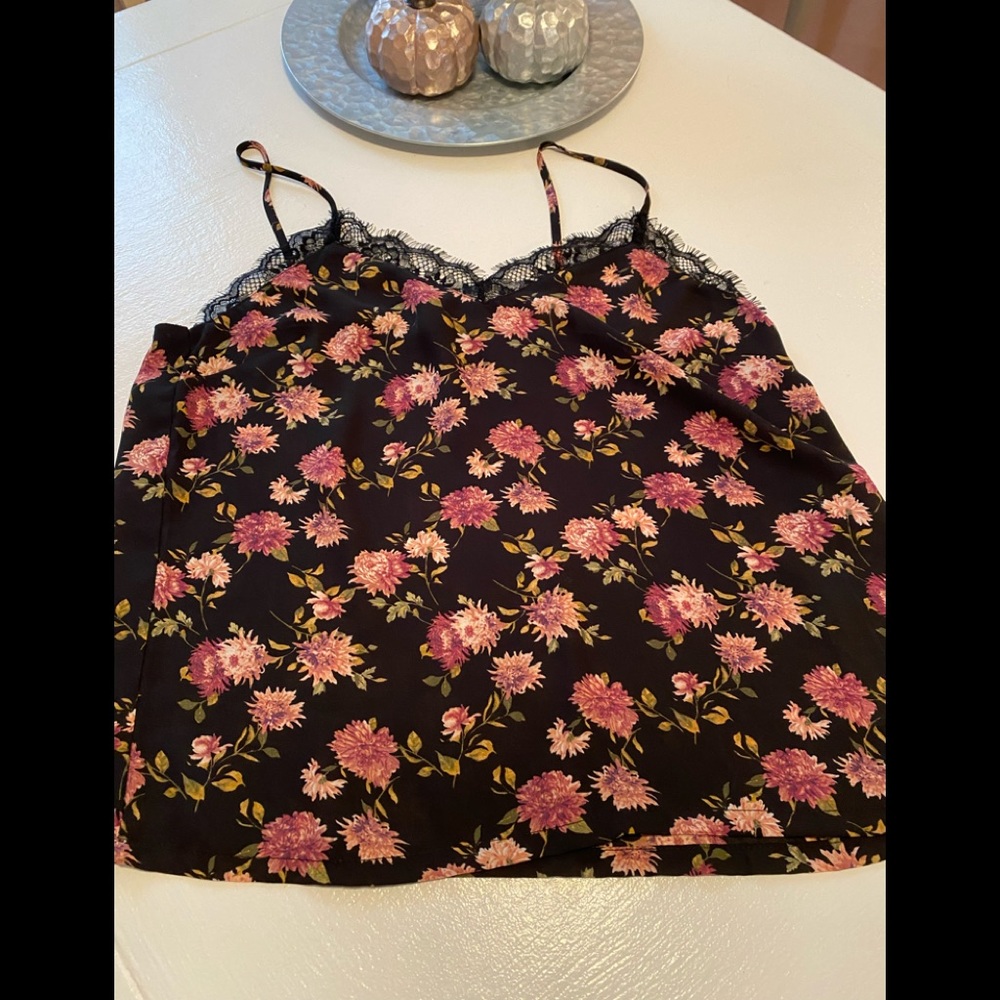 Forever 21 black floral camisole. Size M.